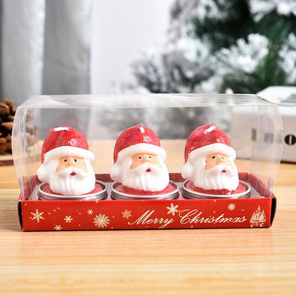 Kersttrio Noëlle – Set van 3 Decoratieve Kerstkaarsen van Paraffine