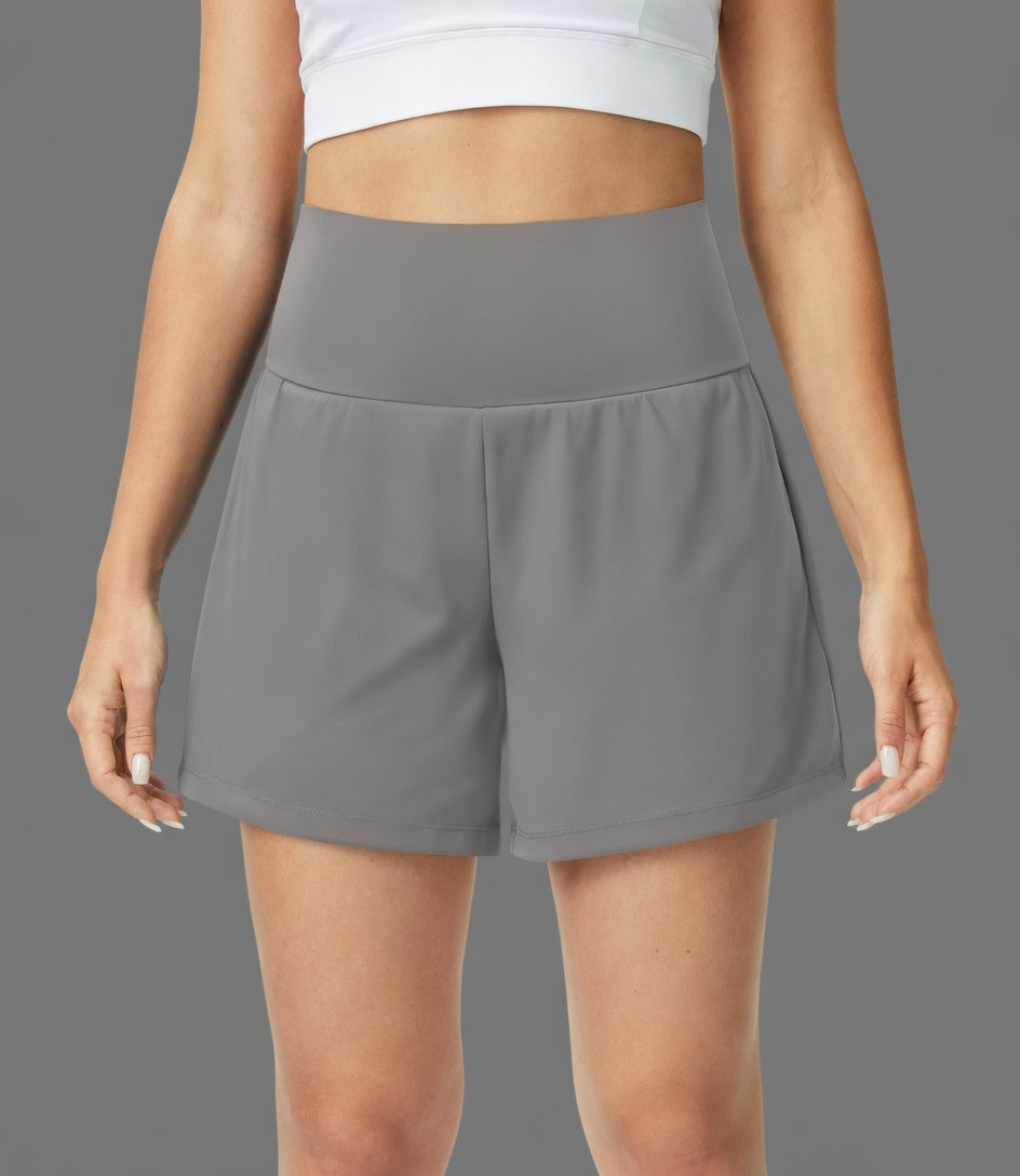 Lyvera Dames 2-in-1 Sportshort – Ademend Hardloopshort met Binnenbroek