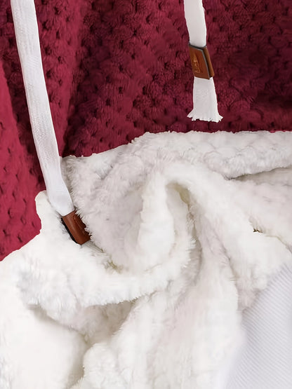 Faux Fur Hoodie in Zachte Materialen met Contrasterende Panelen, Unisex