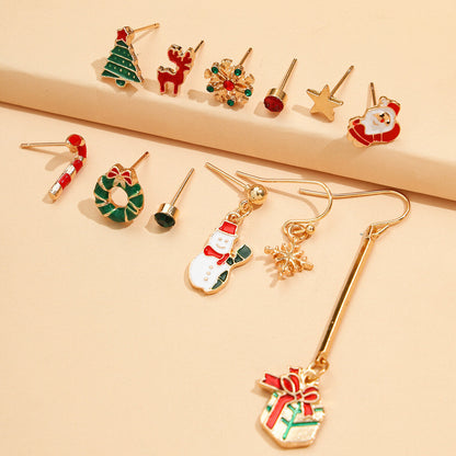 Goudglans Oorbellen Set – 12 Gouden Oorbellen voor Dames