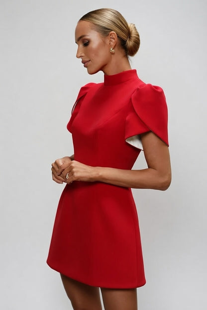 Veloura Strik Jurk Kort Elegant en Speels Design