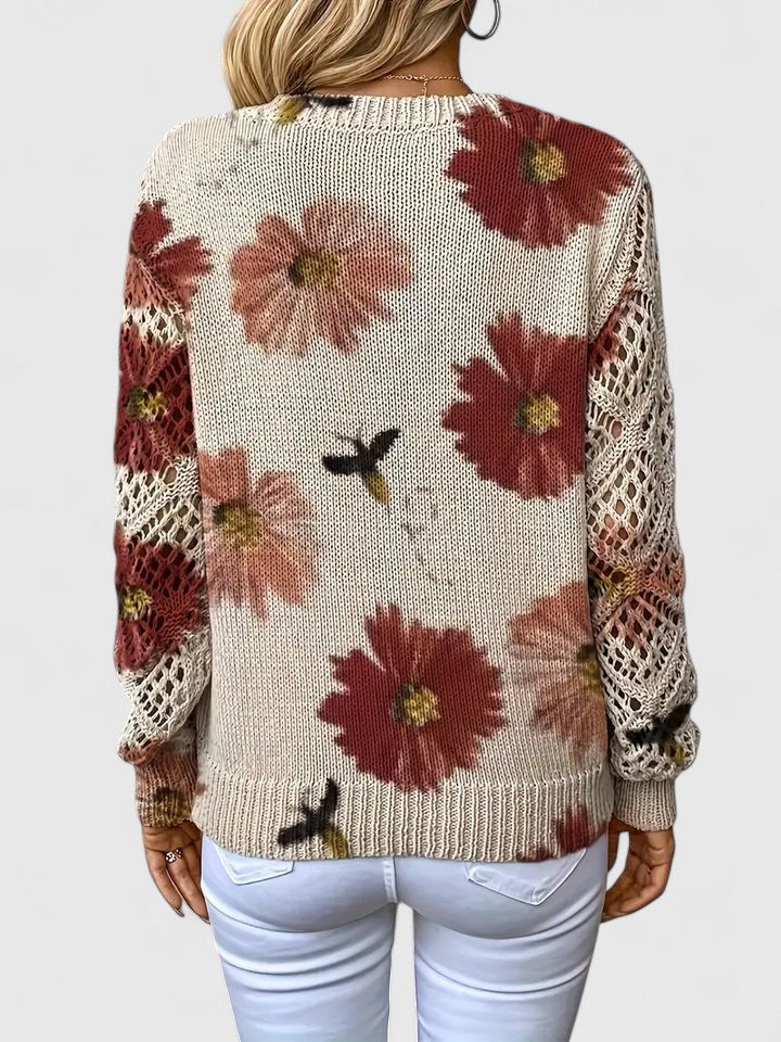 LavendelBloesem Elegante Dames Cardigan Bloemen V-hals Vest Comfort