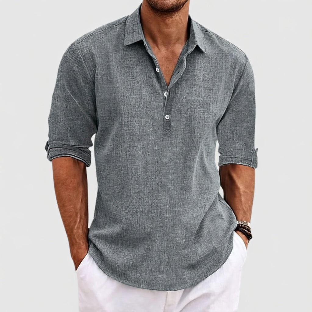 Luchtige Linnen Comfort Polo – Klassieke Heren Polo Zomerkleding