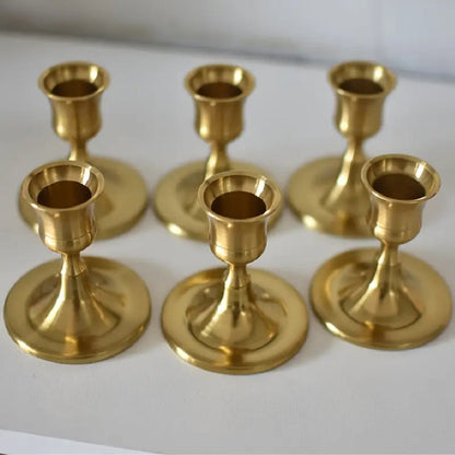 Vintage Kaarsenhouders – Elegante 2-delige Set voor Stompkaarsen