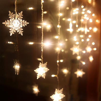 LED-lampjesketting met sneeuwvlokken – Kleurrijke decoratielampen voor kerst en feestdecoratie