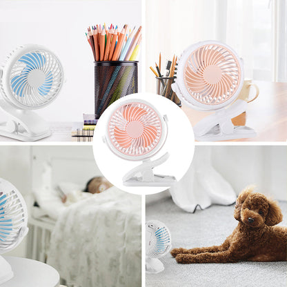 BriesKlem USB Klemventilator Draadloos 360° Oplaadbaar en Draaibaar
