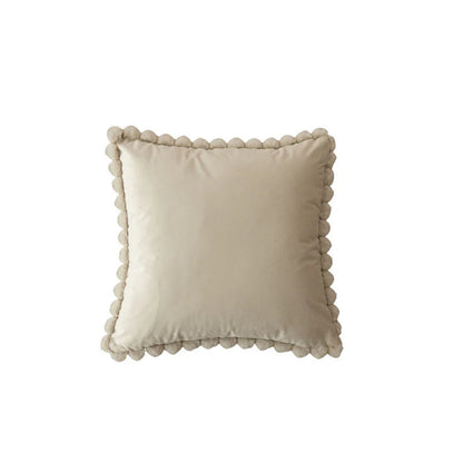 Fluwelen Kussenhoes met Pompons – Decoratieve Hoes voor Bank