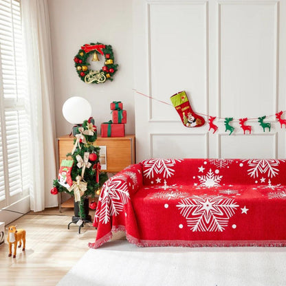 KerstSneeuw Bankhoes – Feestelijke Sofahoes voor Bank en Stoel