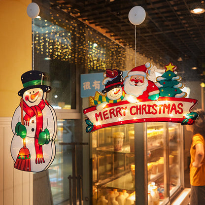 Kerstgloed – Hangende Kerstfiguren met Warme Verlichting voor het Raam