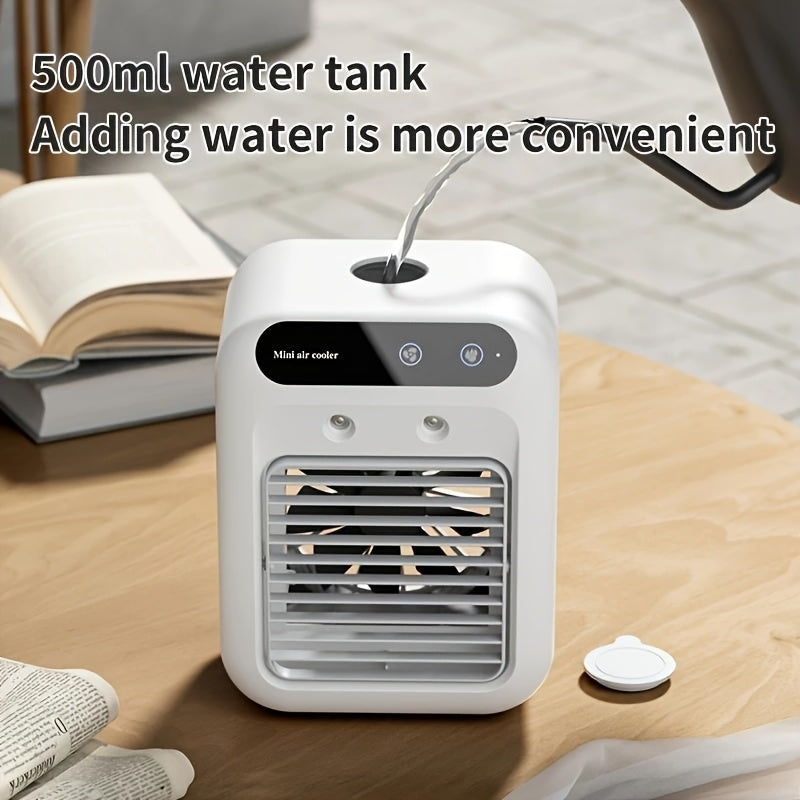 CoolBreeze Mini Luchtkoeler USB Vernevelaar Compact Bureau Ventilator