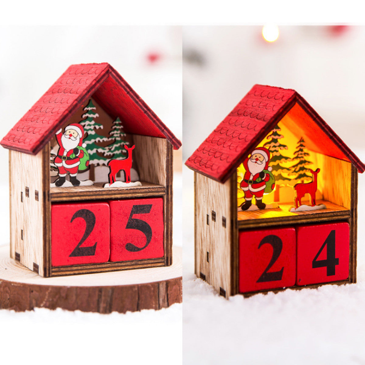 Lichtkalender Kerstdecoratie – LED Adventskalender met Kerstman of Sneeuwman