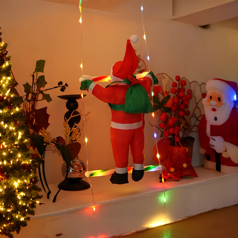 Klimmende Kerstman Ladder Display