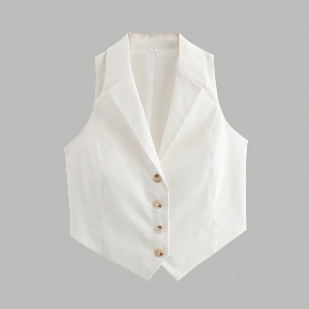 Veloria dames gilet met knoopsluiting elegant licht getailleerd