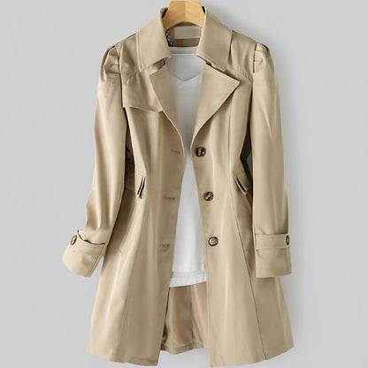 Dames Trenchcoat met Getailleerde Pasvorm en Dubbele Sluiting