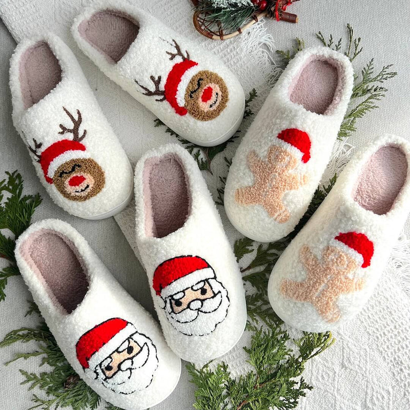 Kerstknus Dames Pantoffels – Warme Kerstpantoffels met Antislip