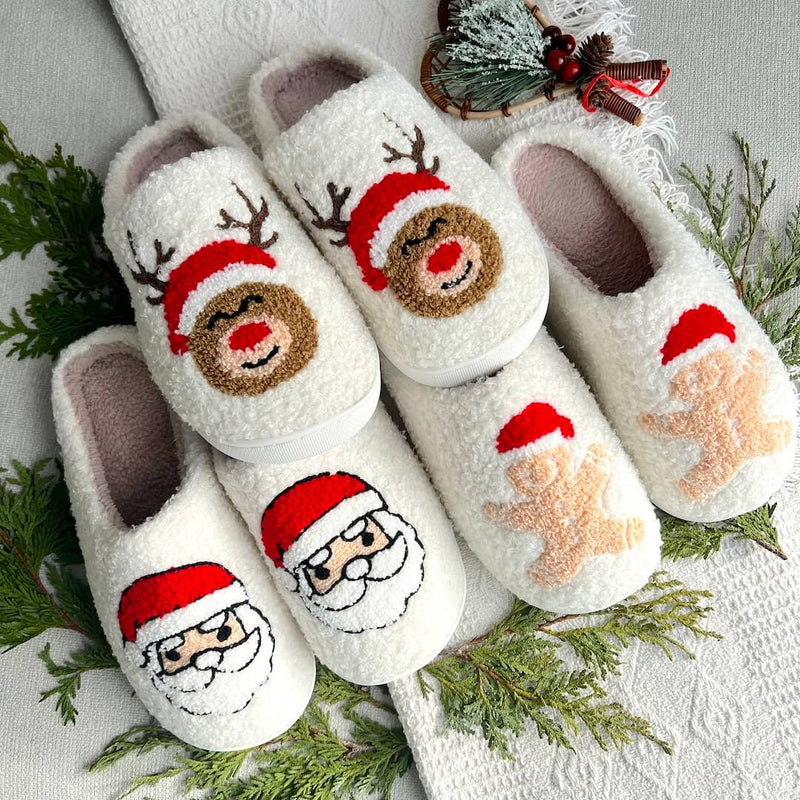 Kerstknus Dames Pantoffels – Warme Kerstpantoffels met Antislip