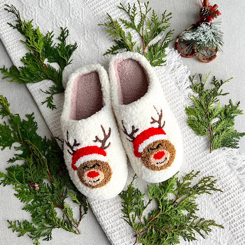 Kerstknus Dames Pantoffels – Warme Kerstpantoffels met Antislip