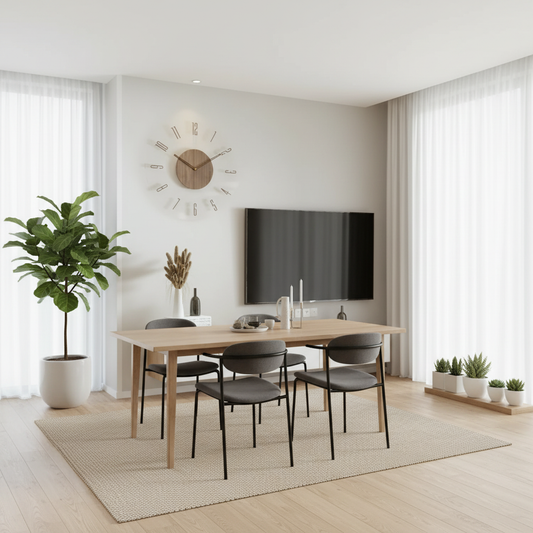 TijdWarm Houten Wandklok – Stil Klokwerk met Moderne Uitstraling