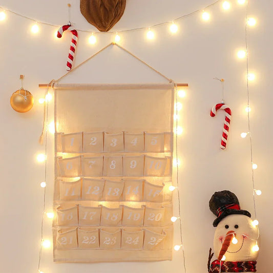 Adventskalender met 24 Zakjes – Herbruikbare Kerstdecoratie