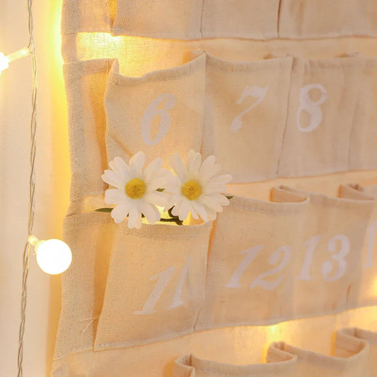 Adventskalender met 24 Zakjes – Herbruikbare Kerstdecoratie