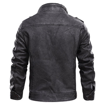 Bram | Stoer Zwart Leren Jack voor Heren – Vintage & Comfort
