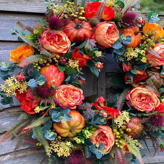 Herfstkrans 40 cm – Sfeervolle Kunstkrans voor Binnen en Buiten