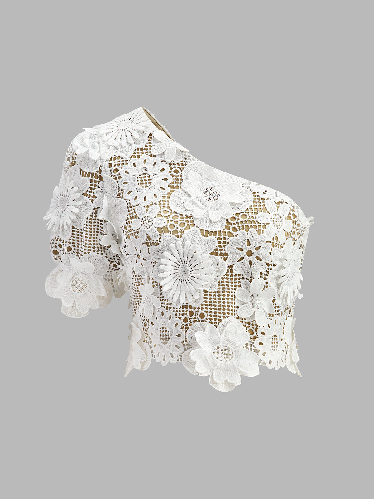 Elara Kanten Rokset Dames met One Shoulder Top en Midi Rok