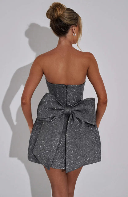 Dames Glanzend Minikleed Elara – Feestelijk en Getailleerd