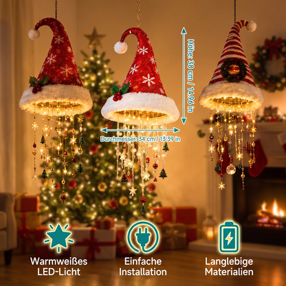 Kerstlichtpret – Kerstmuts met LED-lampjes voor Feesten en Foto’s