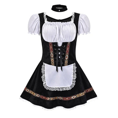 Lotte Dames Oktoberfest Dirndl – Traditioneel Kostuum met Schort