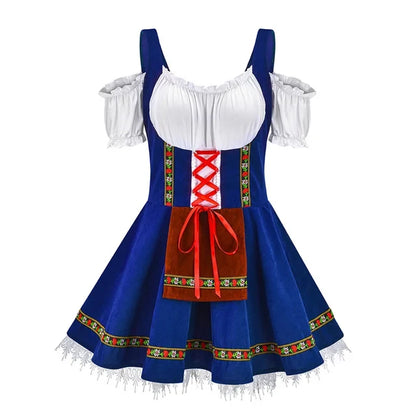 Lotte Dames Oktoberfest Dirndl – Traditioneel Kostuum met Schort