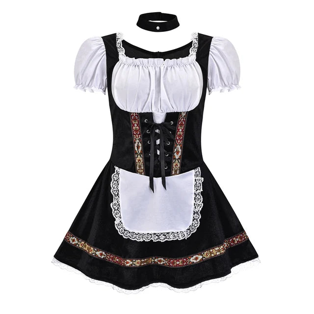 Lotte Dames Oktoberfest Dirndl – Traditioneel Kostuum met Schort