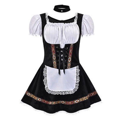 Lotte Dames Oktoberfest Dirndl – Traditioneel Kostuum met Schort