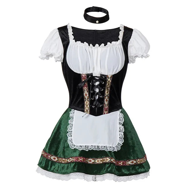 Lotte Dames Oktoberfest Dirndl – Traditioneel Kostuum met Schort