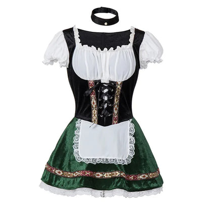 Lotte Dames Oktoberfest Dirndl – Traditioneel Kostuum met Schort