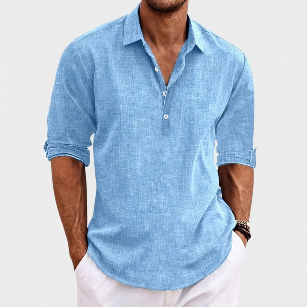 Luchtige Linnen Comfort Polo – Klassieke Heren Polo Zomerkleding