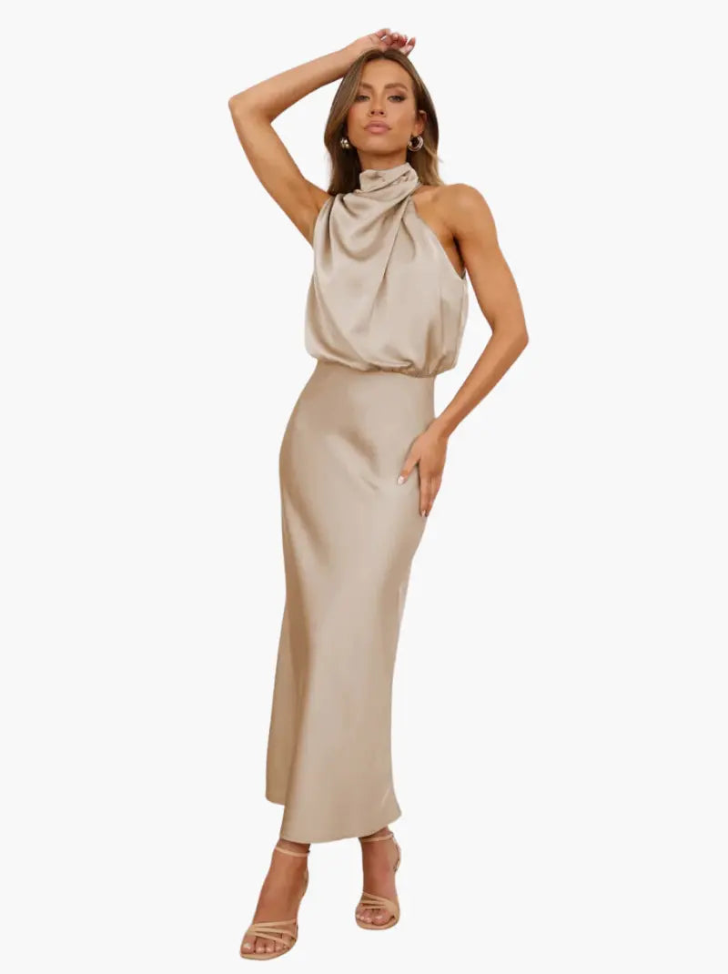 Lunara Avondglans Cocktailjurk Off Shoulder Elegante Midi Jurk