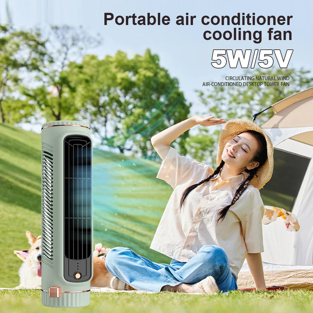 StilLucht Mini Bladloze Torenventilator USB Oplaadbaar Draagbaar