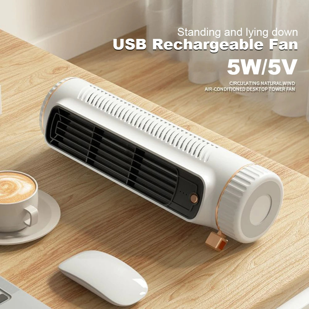 StilLucht Mini Bladloze Torenventilator USB Oplaadbaar Draagbaar