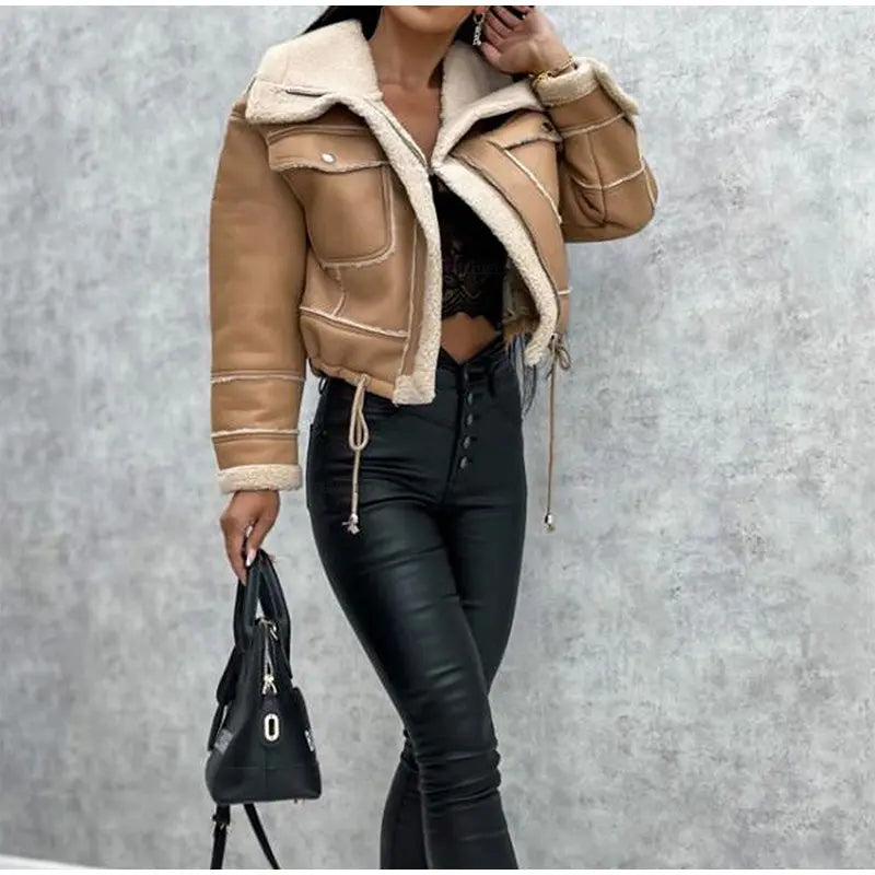 Liva | Dames Leren Jas met Warme Fleecevoering voor Winter