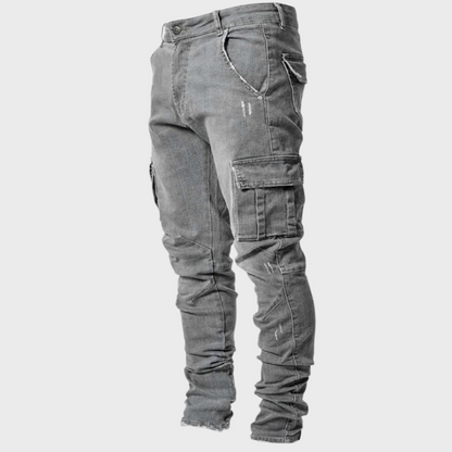 UrbanFlex Cargo Denim – Slim Fit Stretch Herenjeans met Zakken