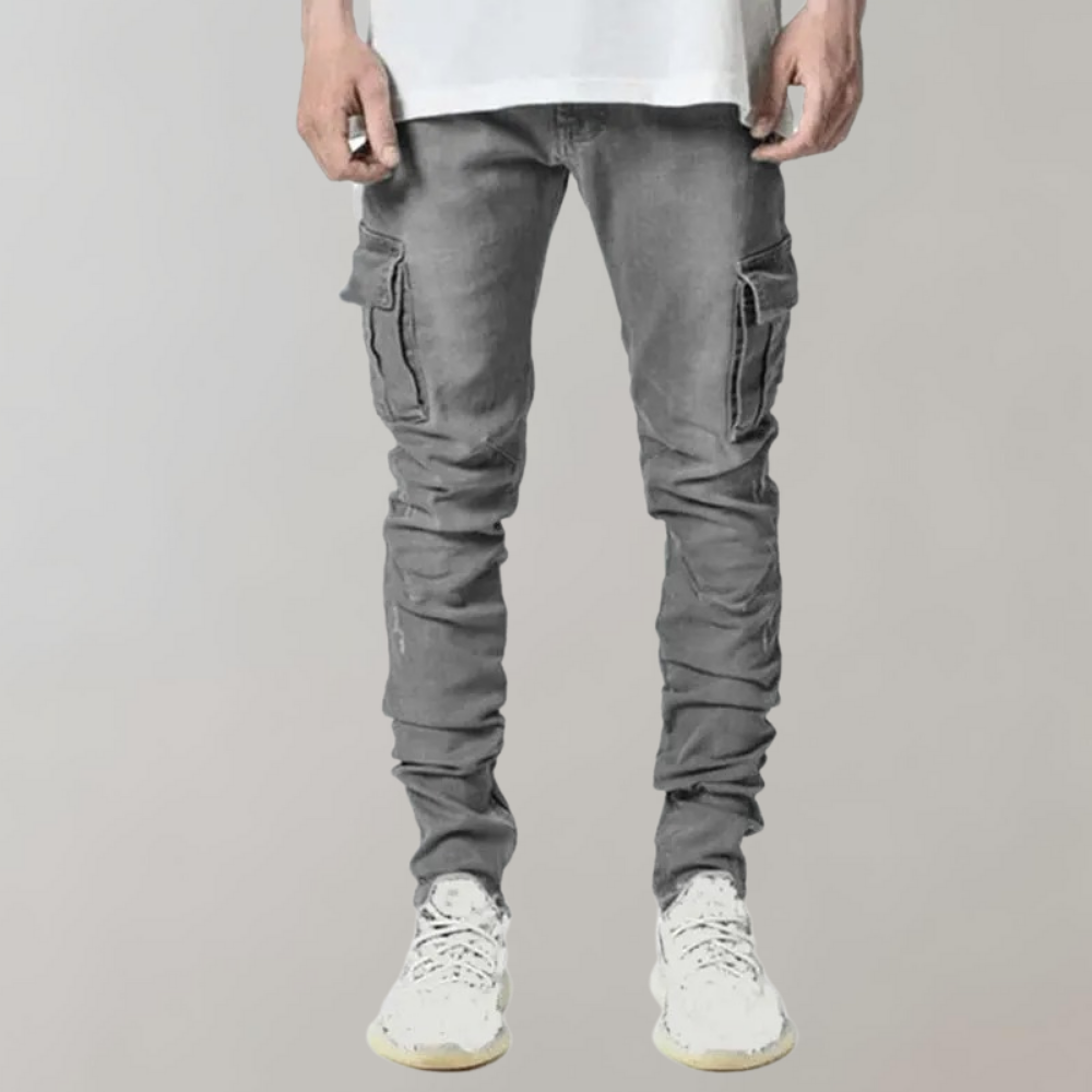 UrbanFlex Cargo Denim – Slim Fit Stretch Herenjeans met Zakken