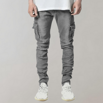 UrbanFlex Cargo Denim – Slim Fit Stretch Herenjeans met Zakken