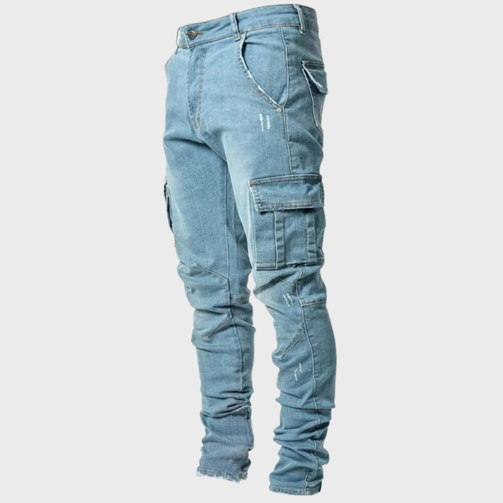 UrbanFlex Cargo Denim – Slim Fit Stretch Herenjeans met Zakken