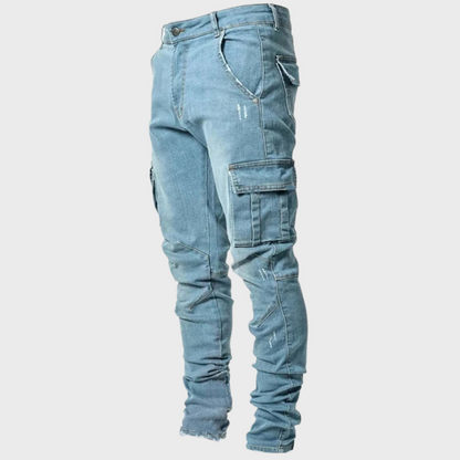 UrbanFlex Cargo Denim – Slim Fit Stretch Herenjeans met Zakken