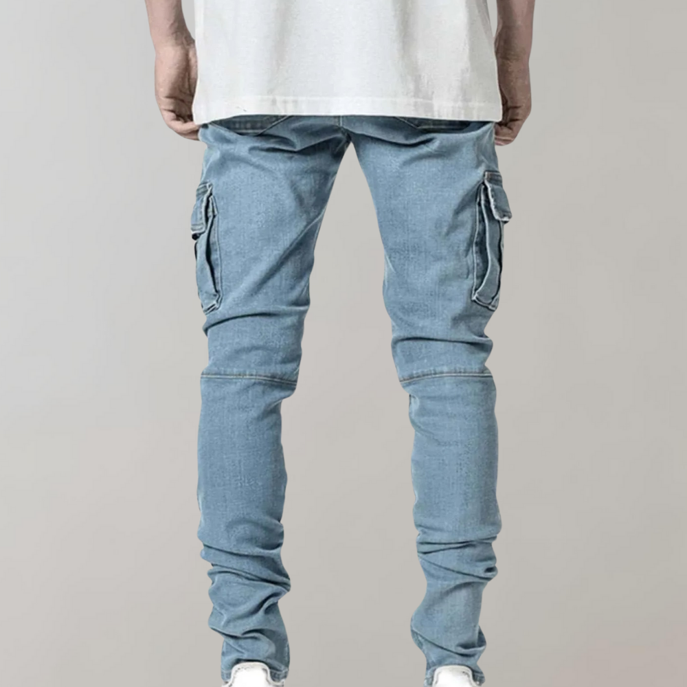 UrbanFlex Cargo Denim – Slim Fit Stretch Herenjeans met Zakken
