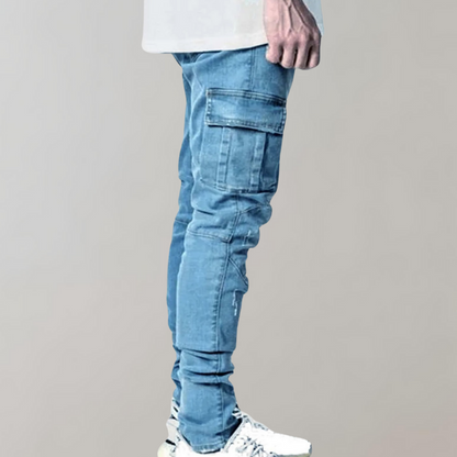 UrbanFlex Cargo Denim – Slim Fit Stretch Herenjeans met Zakken