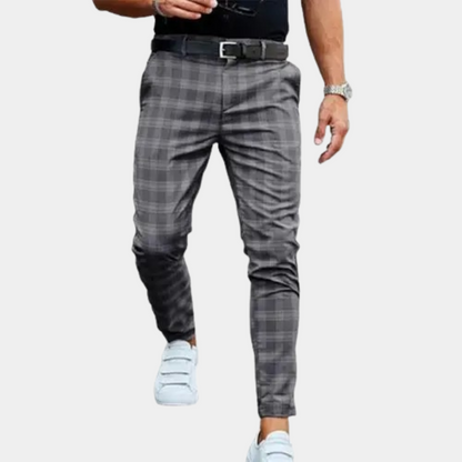 Daan Heren Geruite Broek Slim Fit Comfortabel
