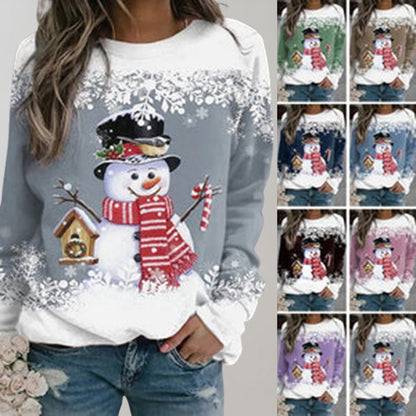Evelune warme kersttrui voor dames met feestelijk sneeuwpopmotief