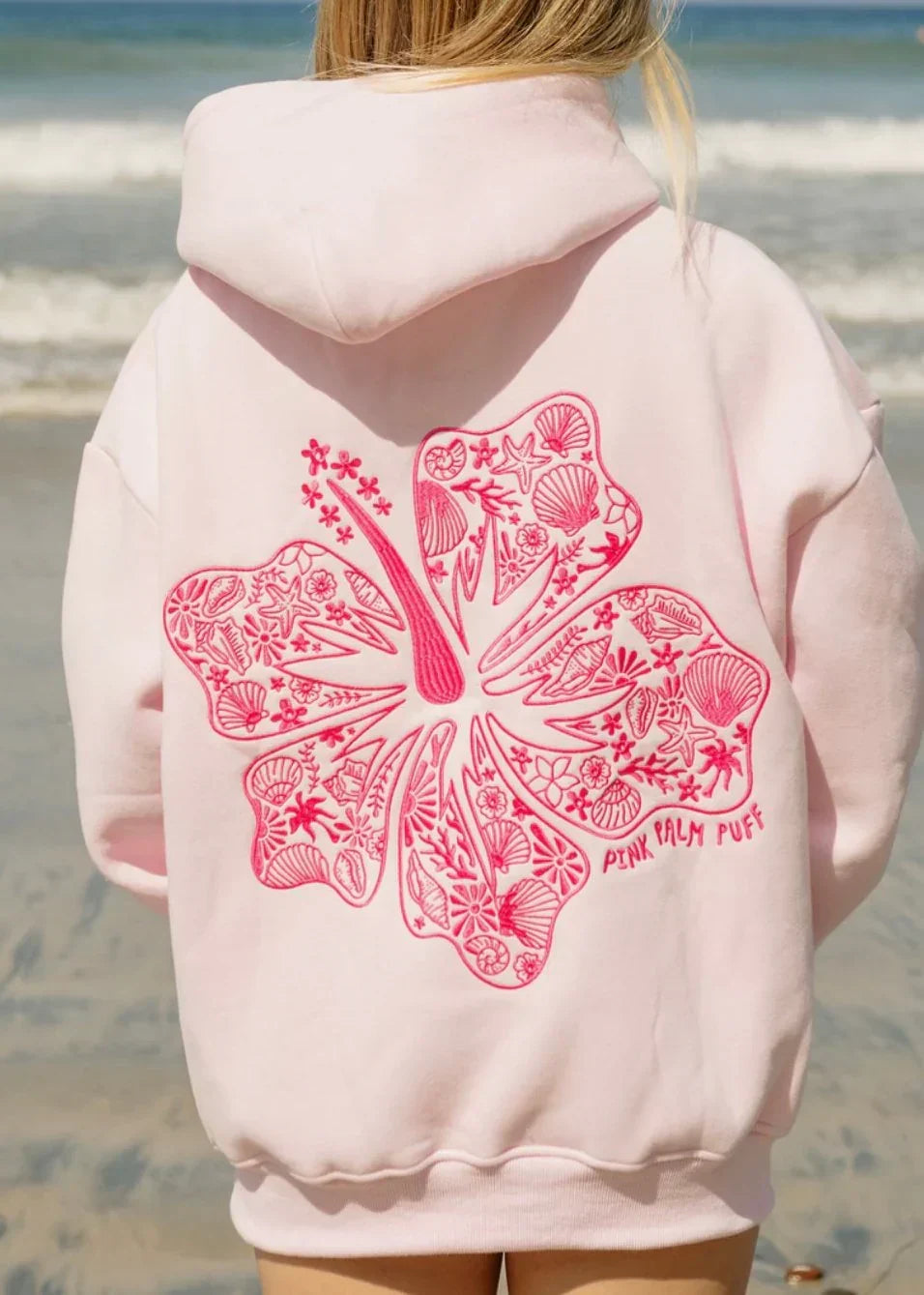 Fleur Dames Hoodie – Oversized Hoodie met Bloemenprint op de Rug